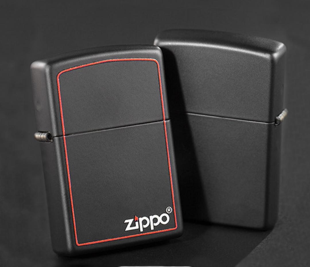 فندک زیپو اورجینال مشکی مات با حاشیه قرمز Zippo 218ZB