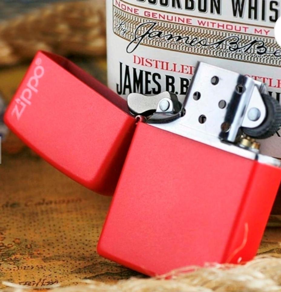 فندک زیپو مدل 233ZL | Zippo Logo Red Matte اصل آمریکا | فندک زیپو قرمز مات با لوگوی Zippo