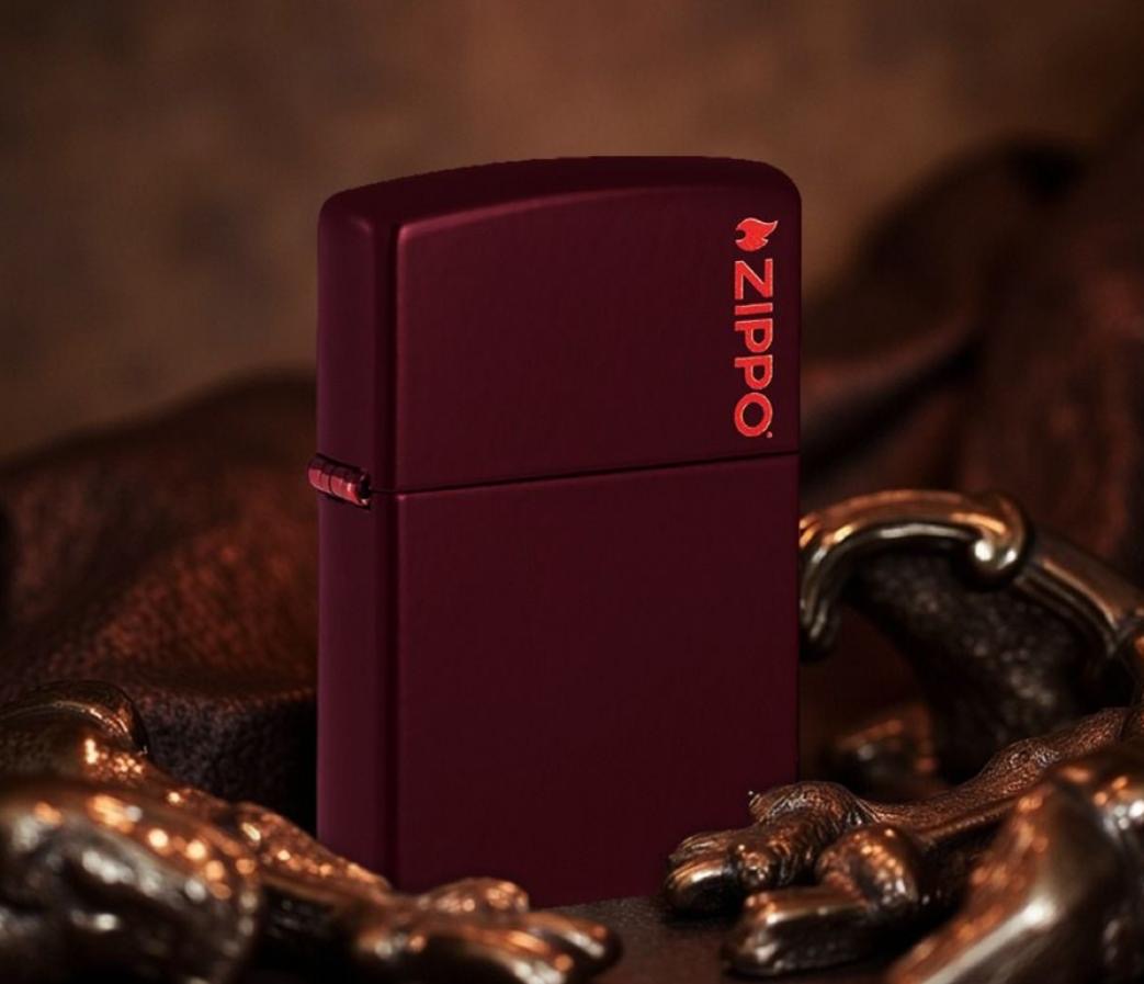 فندک زیپو اصل شرابی Zippo 46021ZL Classic Merlot Logo