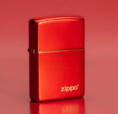 فندک زیپو اصل قرمز متالیک لوگودار Zippo 49475ZL Classic Metallic Red Logo