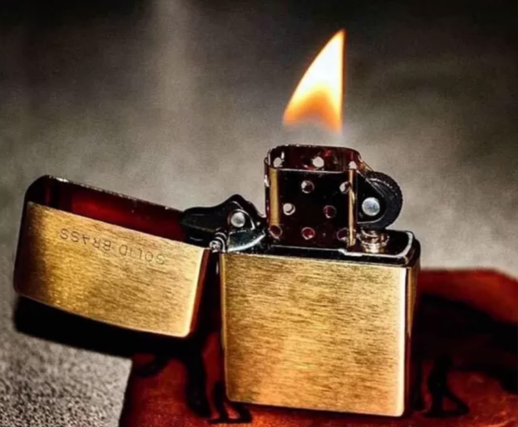فندک زیپو اصل برنجی خش‌دار Zippo 204 Brushed Brass