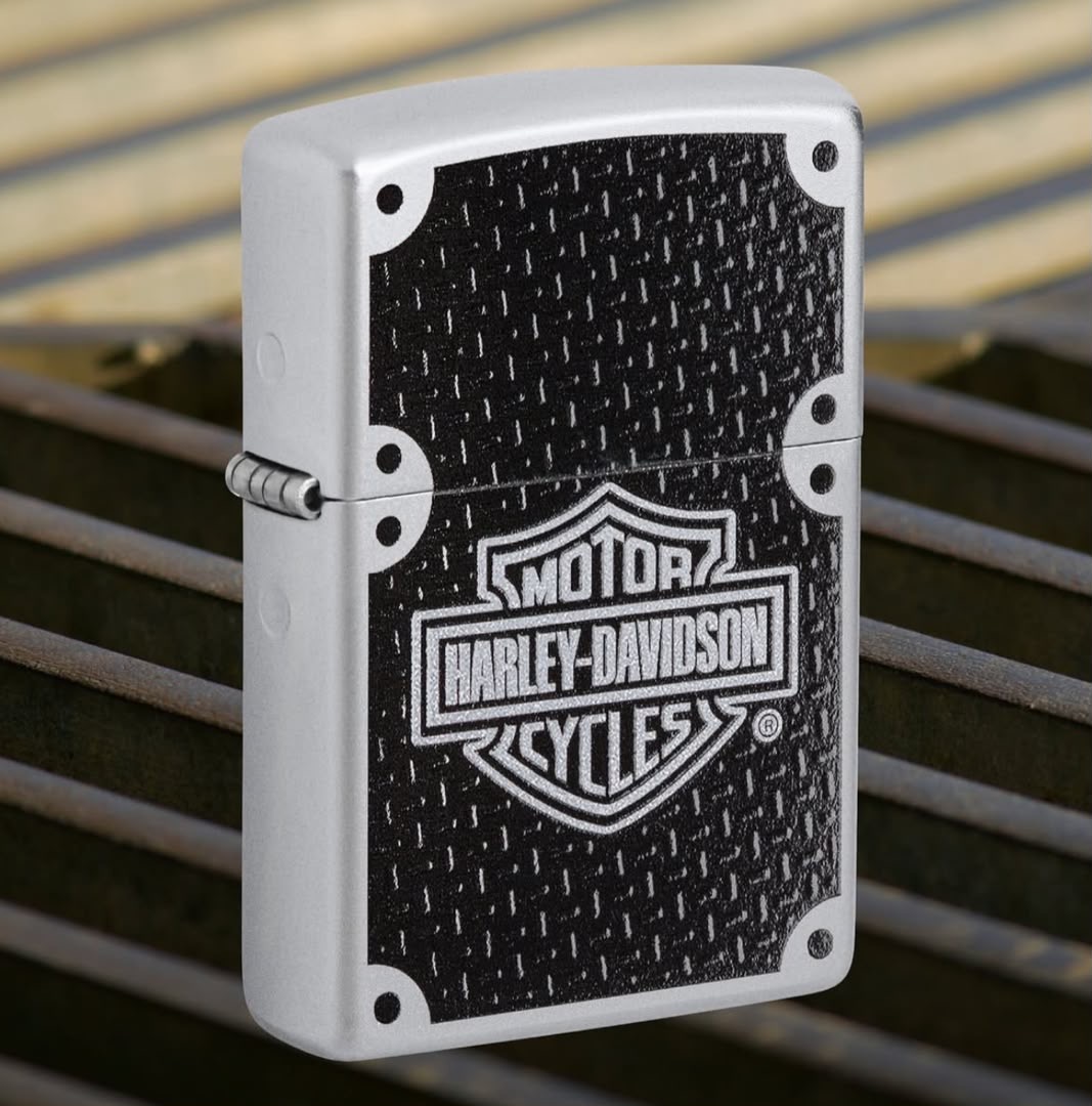 فندک زیپو اصل هارلی دیویدسون کروم ساتن Zippo 24025 Harley-Davidson Bar & Shield