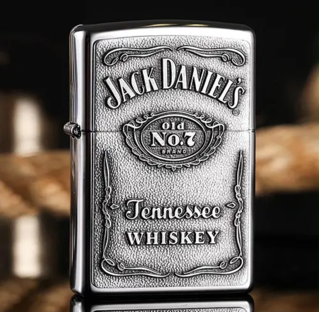 فندک زیپو اصل جک دنیلز کروم براق Zippo 250JD Jack Daniel’s Old No.7