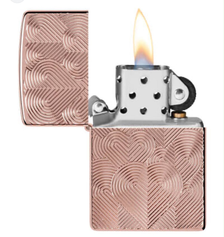 فندک زیپو اصل رزگلد آرمور طرح قلب Zippo 48919 Armor Hearts Design