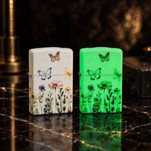 فندک زیپو ۴۶۷۰۳ طرح پروانههای درخشان | Zippo 46703 Glowing Butterflies Design
