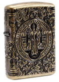 فندک زیپو ۲۹۷۱۹ آرمور طرح سنت بندیکت | Zippo Armor 29719 St. Benedict Design