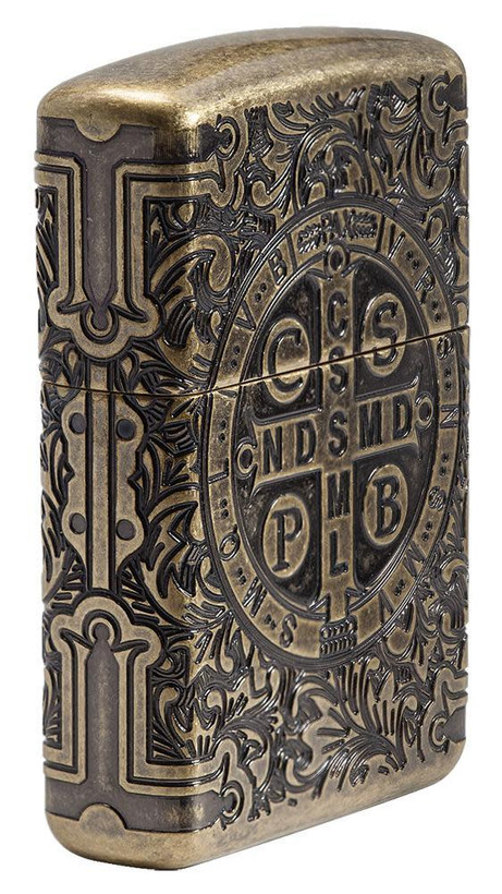 فندک زیپو ۲۹۷۱۹ آرمور طرح سنت بندیکت | Zippo Armor 29719 St. Benedict Design