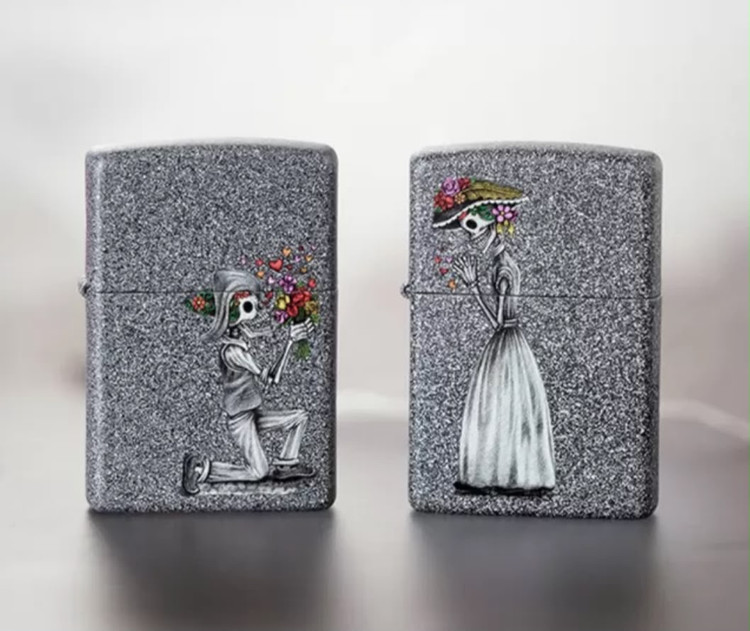 فندک زیپو ۲۸۹۸۷ ست دو عددی اسکلت عاشق | Zippo 28987 Iron Stone Couple