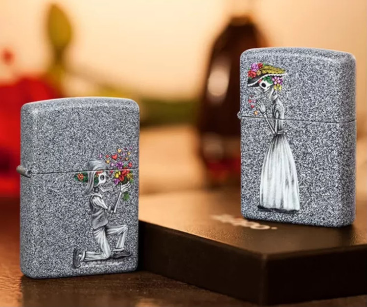 فندک زیپو ۲۸۹۸۷ ست دو عددی اسکلت عاشق | Zippo 28987 Iron Stone Couple