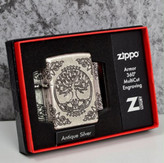 فندک زیپو ۲۹۶۷۰ درخت زندگی آنتیک سیلور | Zippo 29670 Armor Tree of Life
