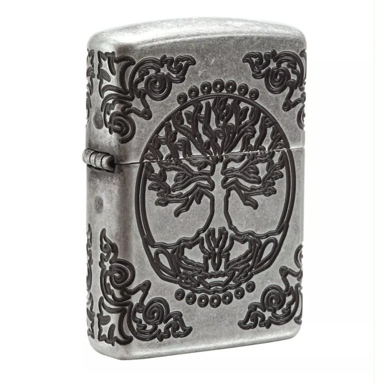 فندک زیپو ۲۹۶۷۰ درخت زندگی آنتیک سیلور | Zippo 29670 Armor Tree of Life