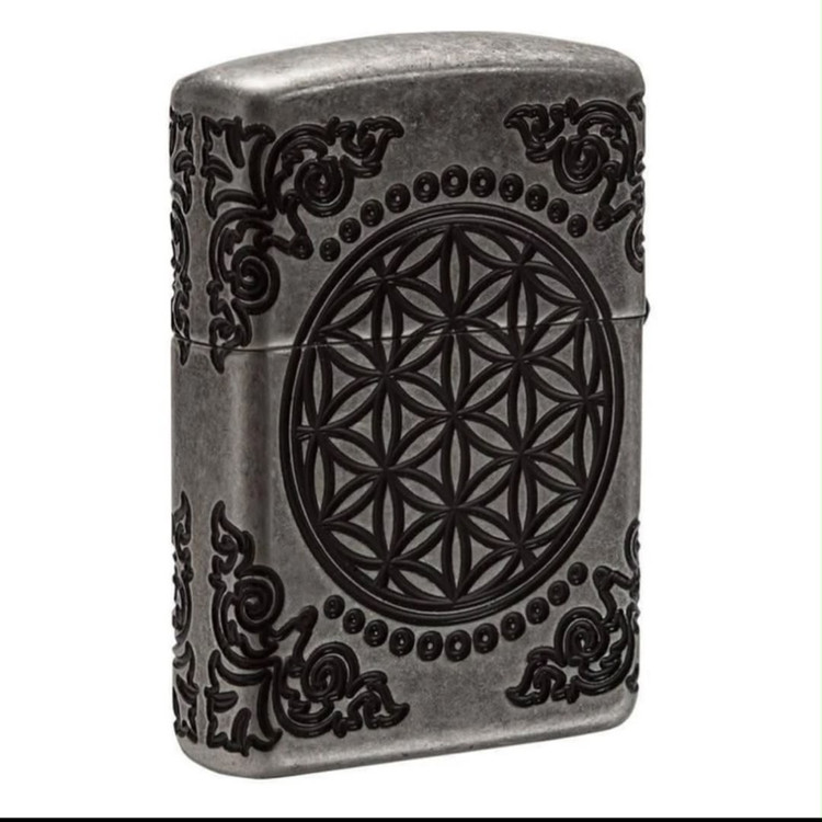 فندک زیپو ۲۹۶۷۰ درخت زندگی آنتیک سیلور | Zippo 29670 Armor Tree of Life