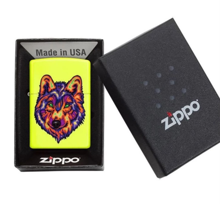 فندک زیپو ۲۹۶۳۹ طرح گرگ | Zippo 29639 Wolf Design