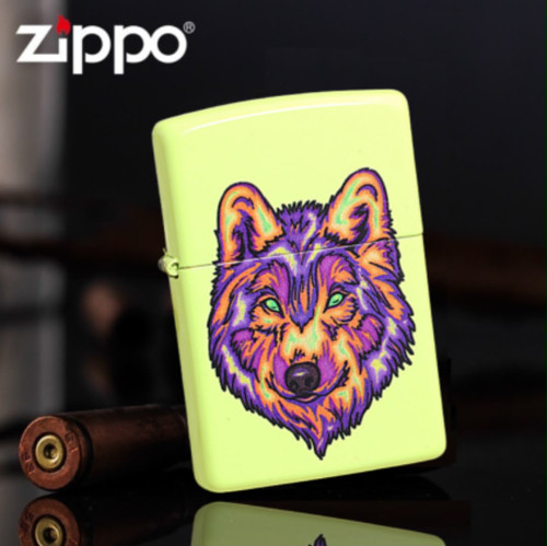 فندک زیپو ۲۹۶۳۹ طرح گرگ Wolf Design با Emblem برجسته