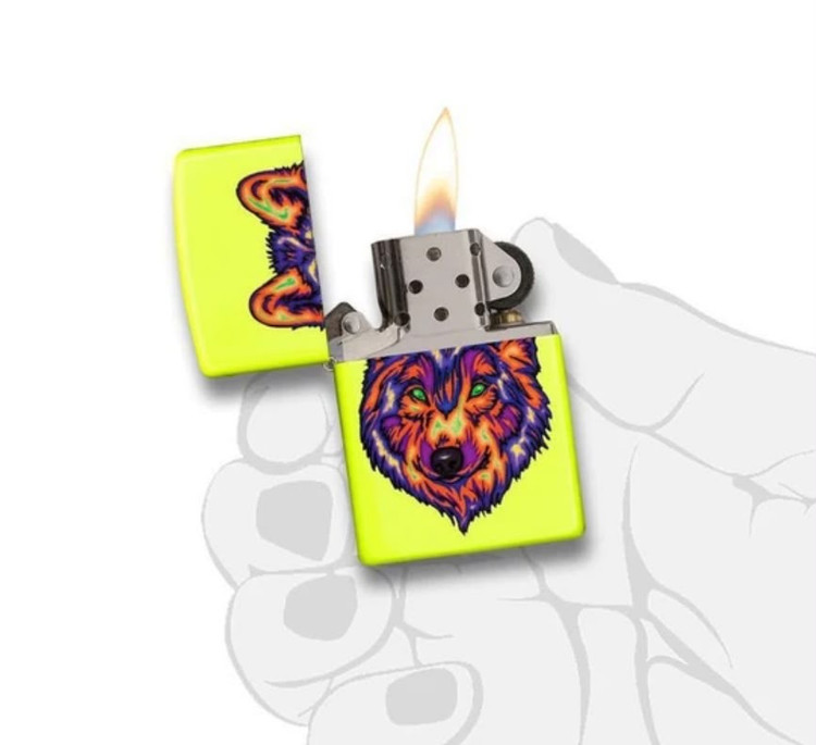فندک زیپو ۲۹۶۳۹ طرح گرگ | Zippo 29639 Wolf Design