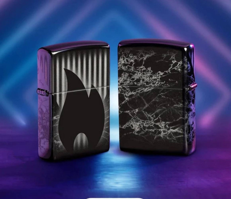 Zippo 48738 Zippo Flame Design High Polish Black Photo Image 360° Lighterck
