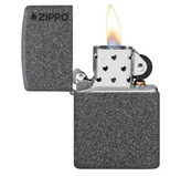 فندک زیپو ۲۱۱ZL لوگو زیپو با پوشش آیرون استون | Zippo 211ZL Iron Stone Logo