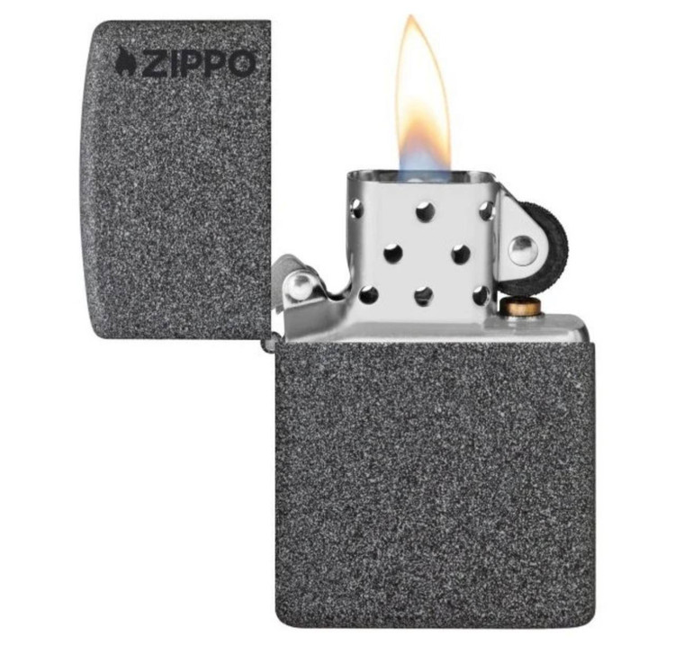 فندک زیپو ۲۱۱ZL لوگو زیپو با پوشش آیرون استون | Zippo 211ZL Iron Stone Logo