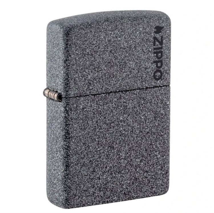 فندک زیپو ۲۱۱ZL لوگو زیپو با پوشش آیرون استون | Zippo 211ZL Iron Stone Logo