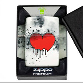 فندک زیپو ۴۶۲۵۸ طرح قلب چکهای شبتاب | Zippo 46258 Love Drip Design