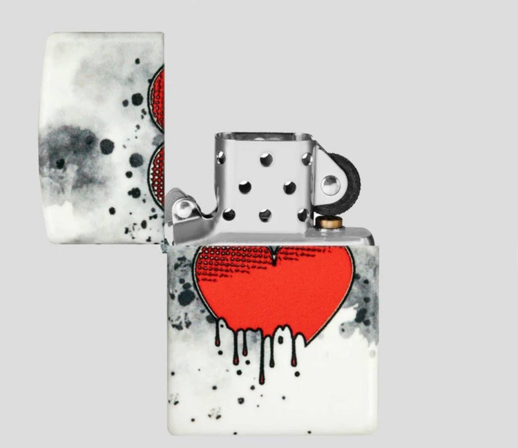 فندک زیپو ۴۶۲۵۸ طرح قلب چکهای شبتاب | Zippo 46258 Love Drip Design