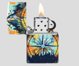 فندک زیپو ۴۹۸۰۵ طرح قطبنما و طبیعت شبتاب | Zippo 49805 Compass Design Glow-in-the-