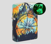 فندک زیپو ۴۹۸۰۵ طرح قطبنما و طبیعت شبتاب | Zippo 49805 Compass Design Glow-in-the-