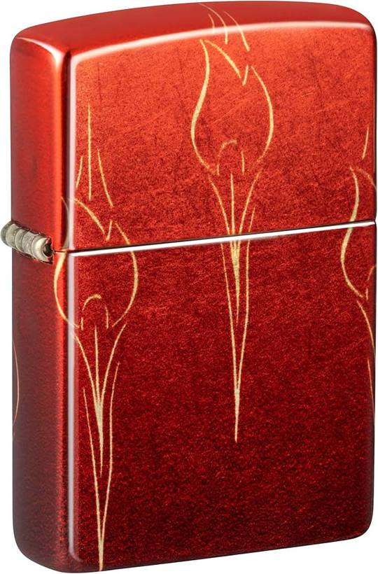 فندک زیپو اصل مدل 48510 Ombre Zippo Flames با پرداخت Tumbled Brass و طرح شعلههای زیپو با فناوری 540 Fusion
