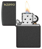 فندک زیپو ۲۳۶ZL لوگوی زیپو با روکش مشکی آسفالتی Zippo 236ZL Classic Black Crackle® Zippo Logo
