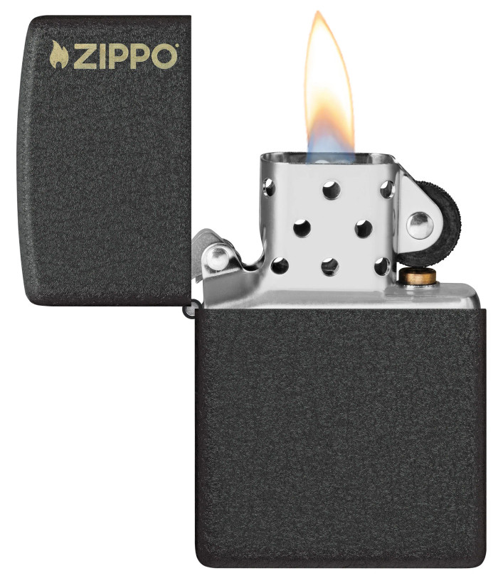 فندک زیپو ۲۳۶ZL لوگوی زیپو با روکش مشکی آسفالتی Zippo 236ZL Classic Black Crackle® Zippo Logo